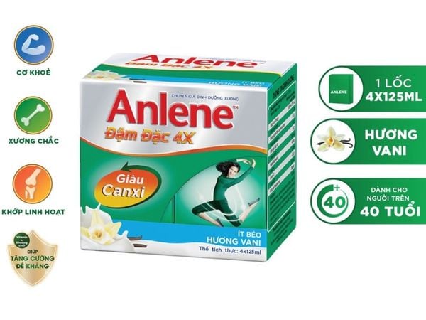  Lốc Sữa Pha Sẵn Anlene 4X Hương Vani 125ml 