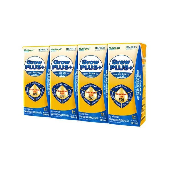  Lốc Sữa Pha Sẵn Nutifood Grow Plus Vàng Sữa Non 180ml 