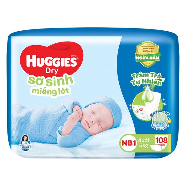  Miếng Lót Sơ Sinh Huggies Newborn 1 108 Miếng 