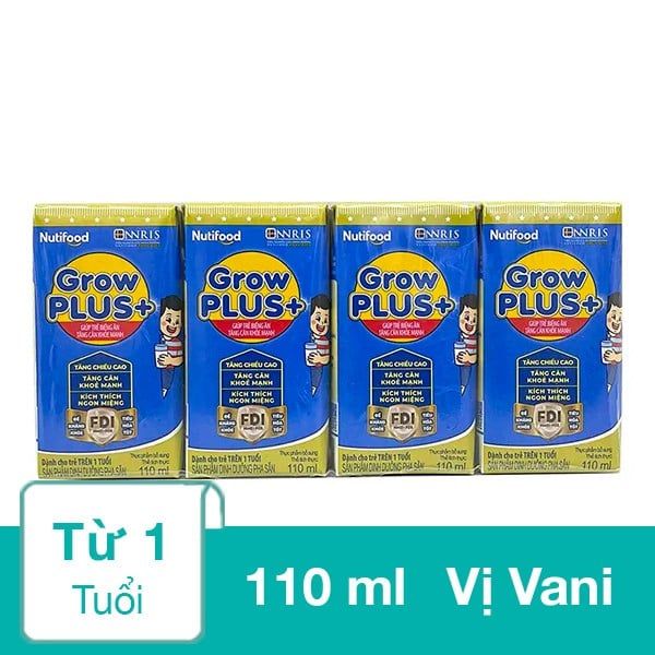  Lốc Sữa Pha Sẵn Nutifood Grow Plus Xanh 110ml 