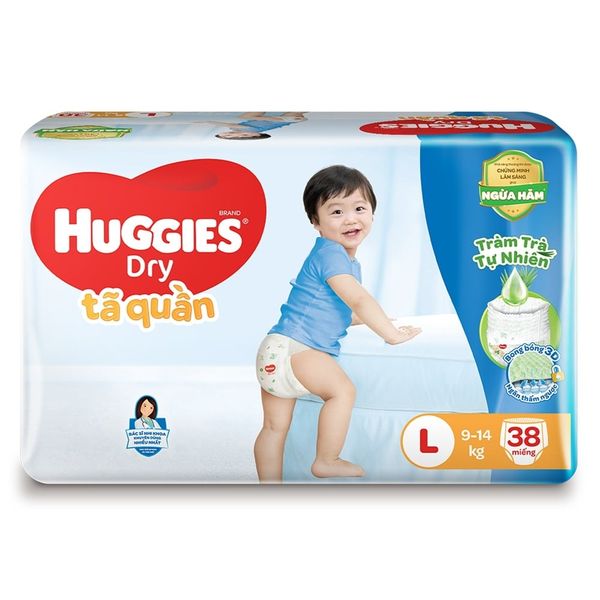  Bỉm Tã Quần Huggies Dry Size L 38 Miếng 