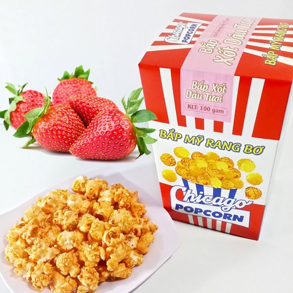  Bắp Mỹ Chicago Popcorn Xốt Dâu 