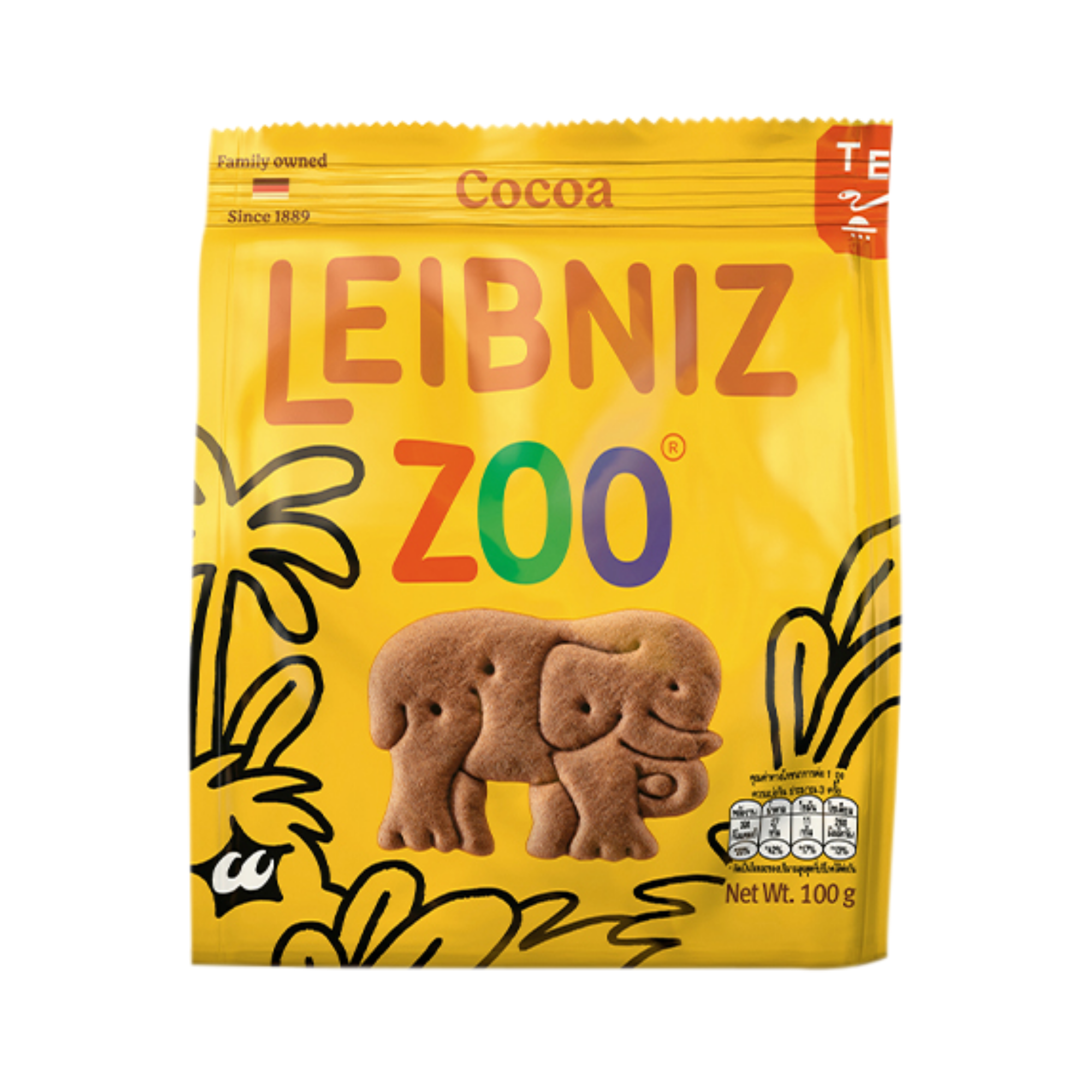 Bánh qui cacao hình thú Leibniz Zoo 100g 