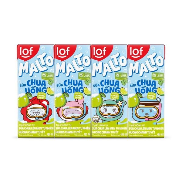  Lốc Sữa Malto Chanh Tuyết 180ml 
