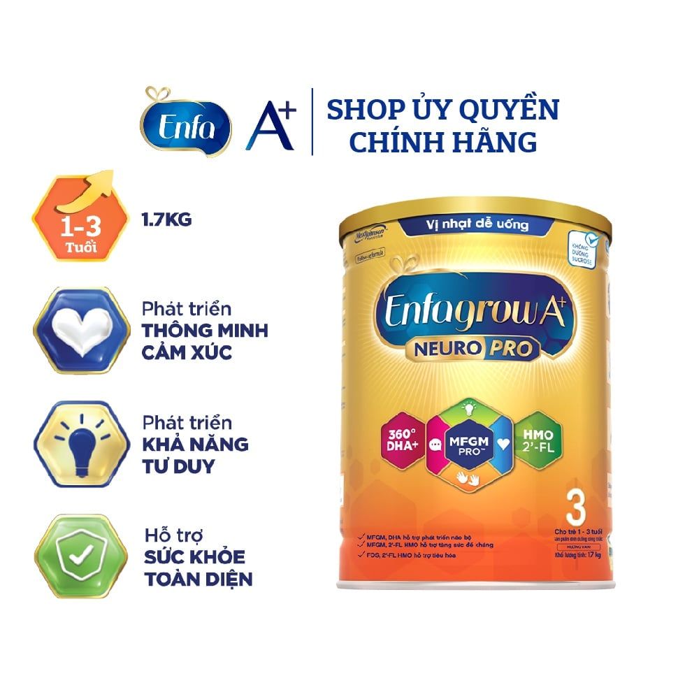  Sữa Bột Enfagrow A+ Số 3 1.7Kg Vị Nhạt 