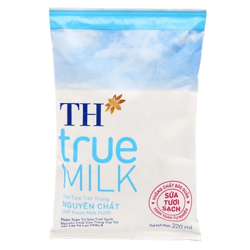  Bịch Sữa TH True Milk Nguyên Chất 220ml 