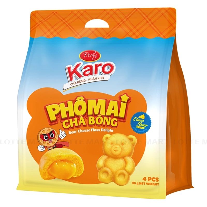  Bánh Chà Bông Karo Hình Gấu Richy 24g 