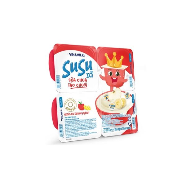  Lốc Sữa Chua Ăn Vinamilk SuSu Tao Chuoi 80g 