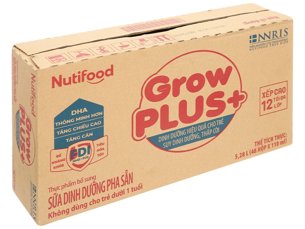  Thùng NUTIFOOD Grow Plus Đỏ Pha Sẵn 110ml 