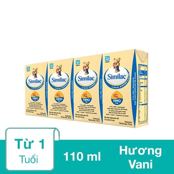  Lốc 4 hộp sữa pha sẵn Similac hương vani 110 ml 