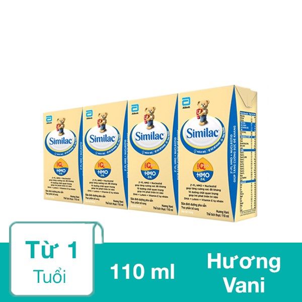  Lốc 4 hộp sữa pha sẵn Similac hương vani 110 ml 