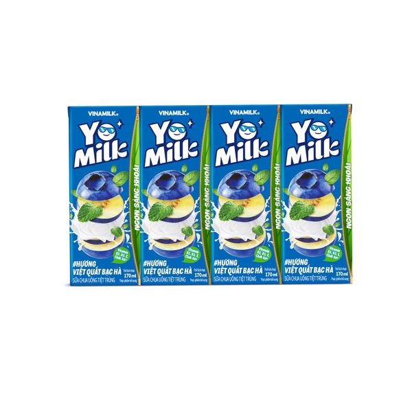 Lốc Sữa chua uống Yomilk hương Việt Quất 170ml 