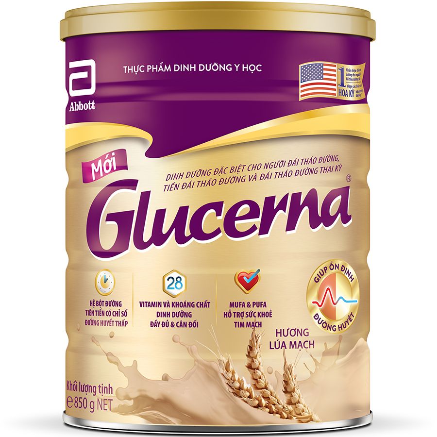  Sữa Bột Glucerna Lúa Mạch 850g 