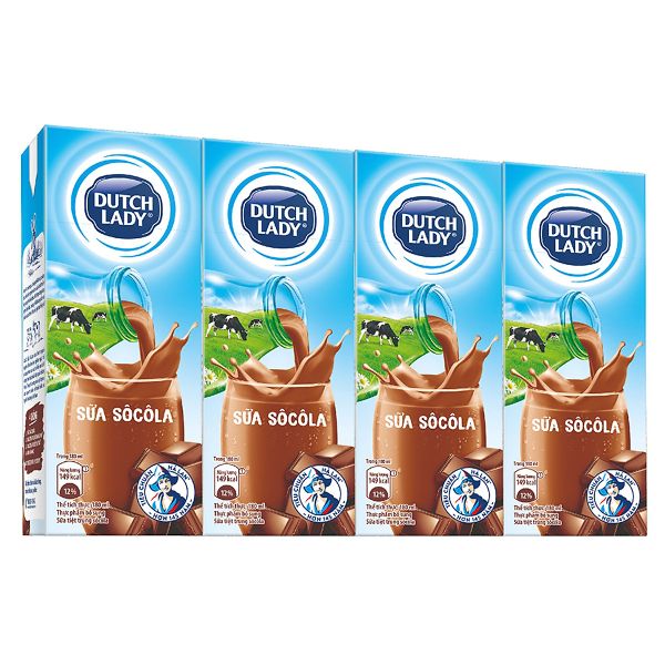  Lốc Sữa Tươi Tiệt Trùng Cô Gái Hà Lan Socola 180ml 