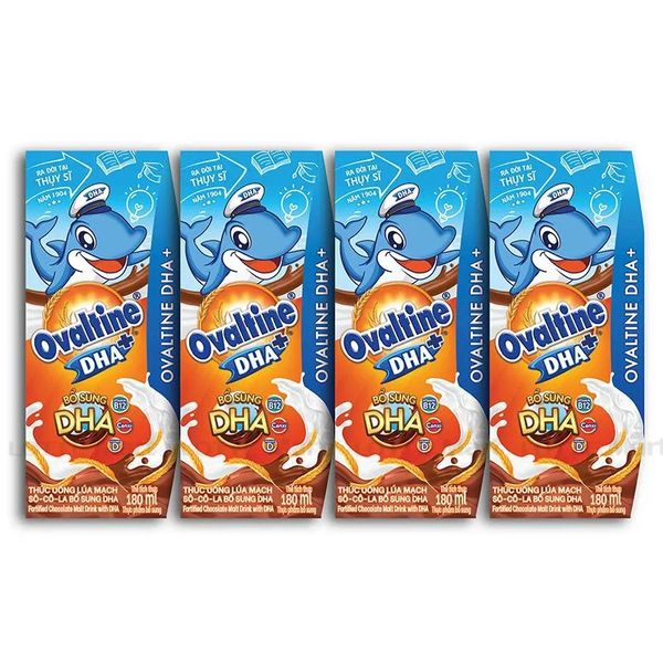  Lốc Sữa Tươi Lúa Mạch Ovaltine DHA 180ml 