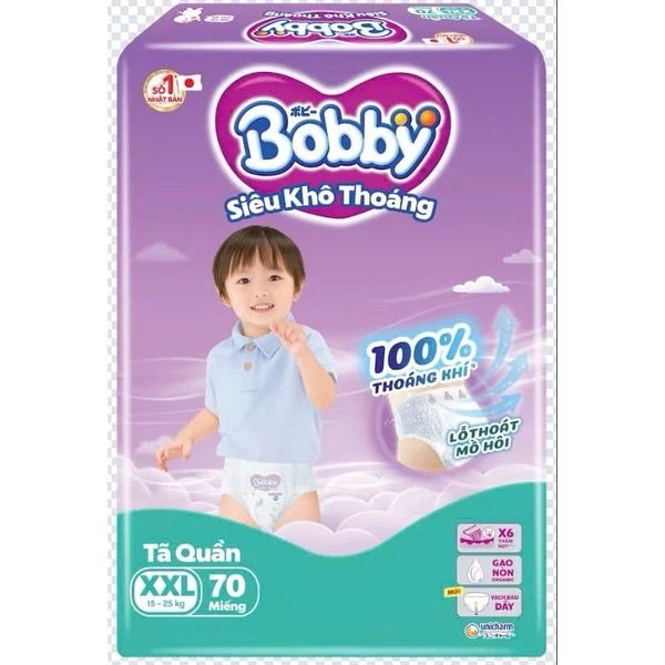 Bỉm tã quần Bobby size XXL 70 miếng 