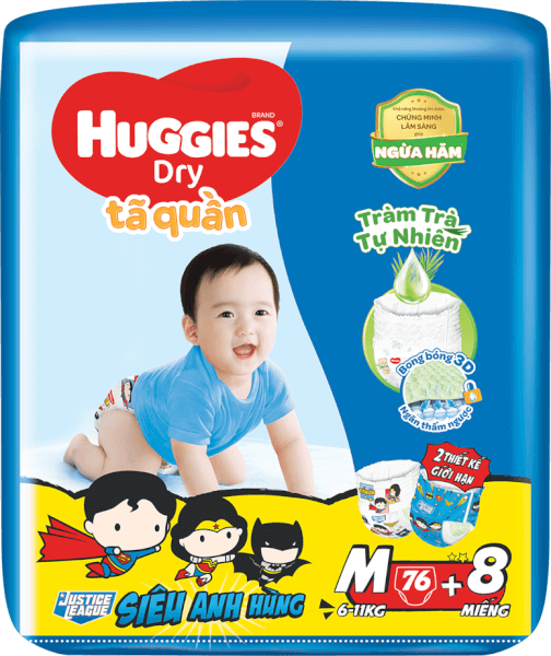  Bỉm Tã Quần Huggies Dry Size M 76 Miếng 
