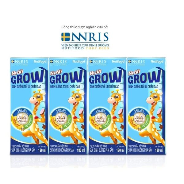 Lốc Sữa Pha Sẵn Nuvi Grow 180ml 
