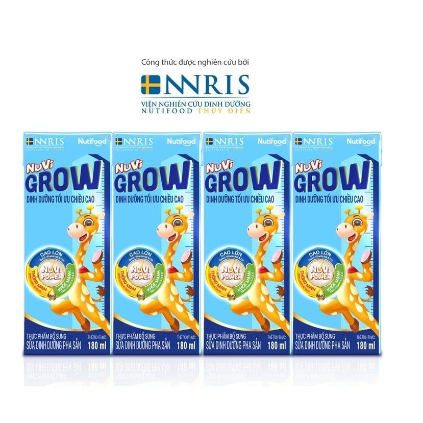  Lốc Sữa Pha Sẵn Nuvi Grow 180ml 