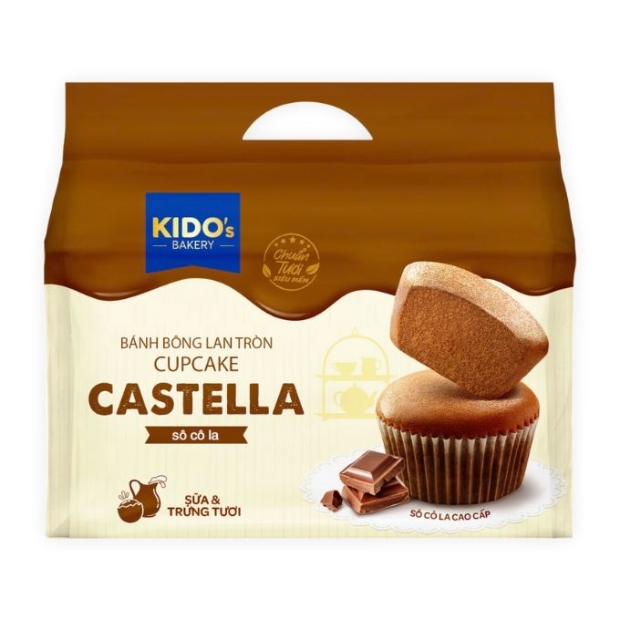  Bánh bông lan tròn Cupcake Castella Soocla Kido 120g 