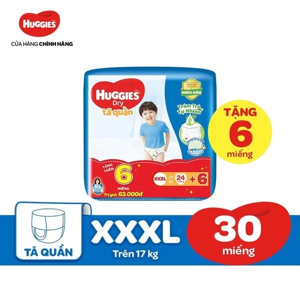 Bỉm Tã Quần Huggies Dry Size XXXL 24 Miếng 