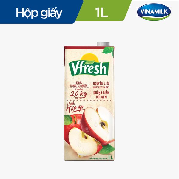  Nước Vfresh Táo Ép 100% - Hộp Giấy 1L 