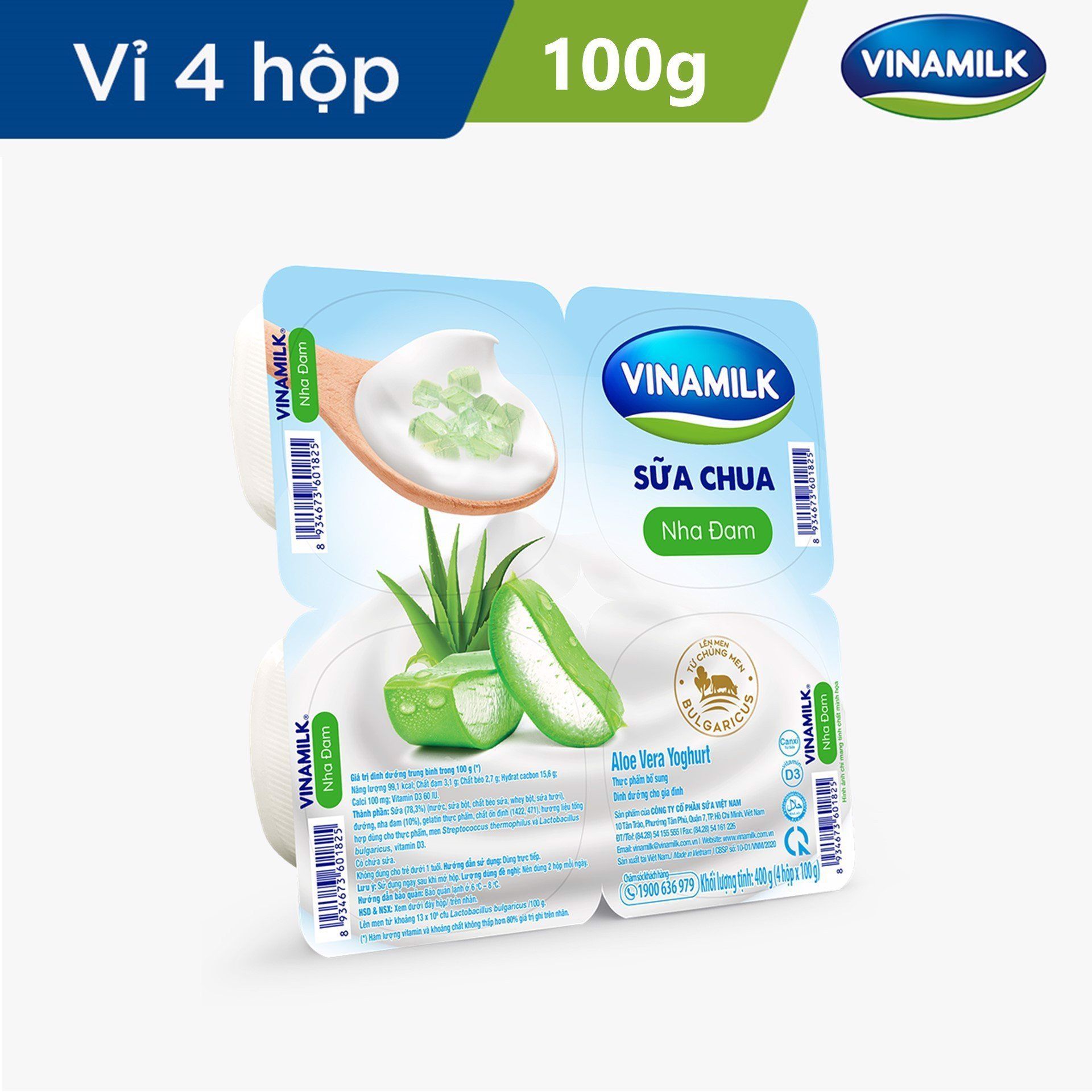  Lốc Sữa Chua Ăn Vinamilk Nha Đam 100g 