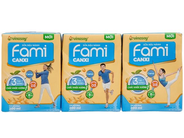  Lốc Sữa Đậu Nành Fami Canxi 200ml 
