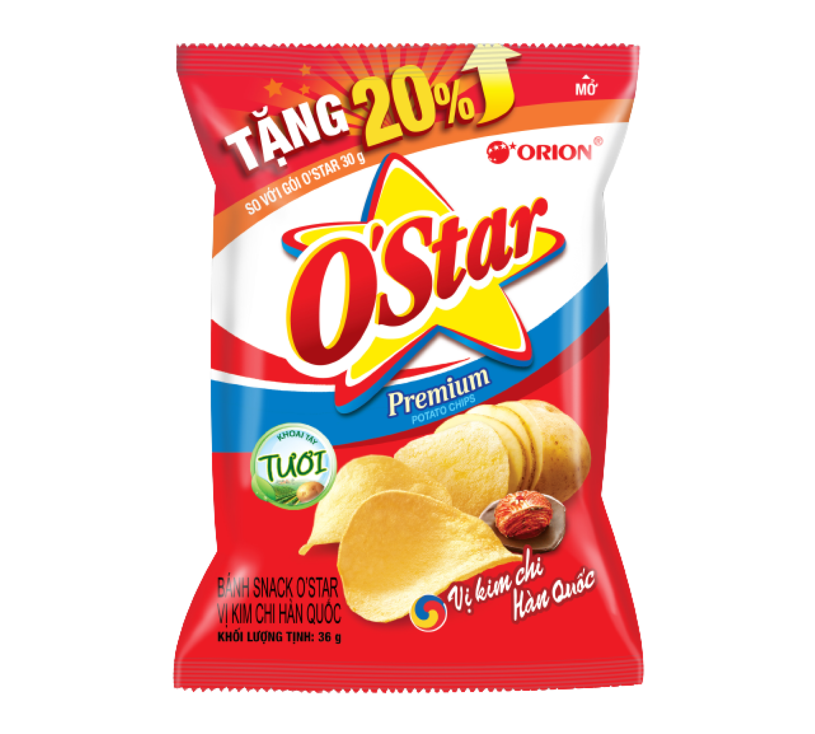 Snack Khoai Tây OSTAR vị Kim Chi 32g 