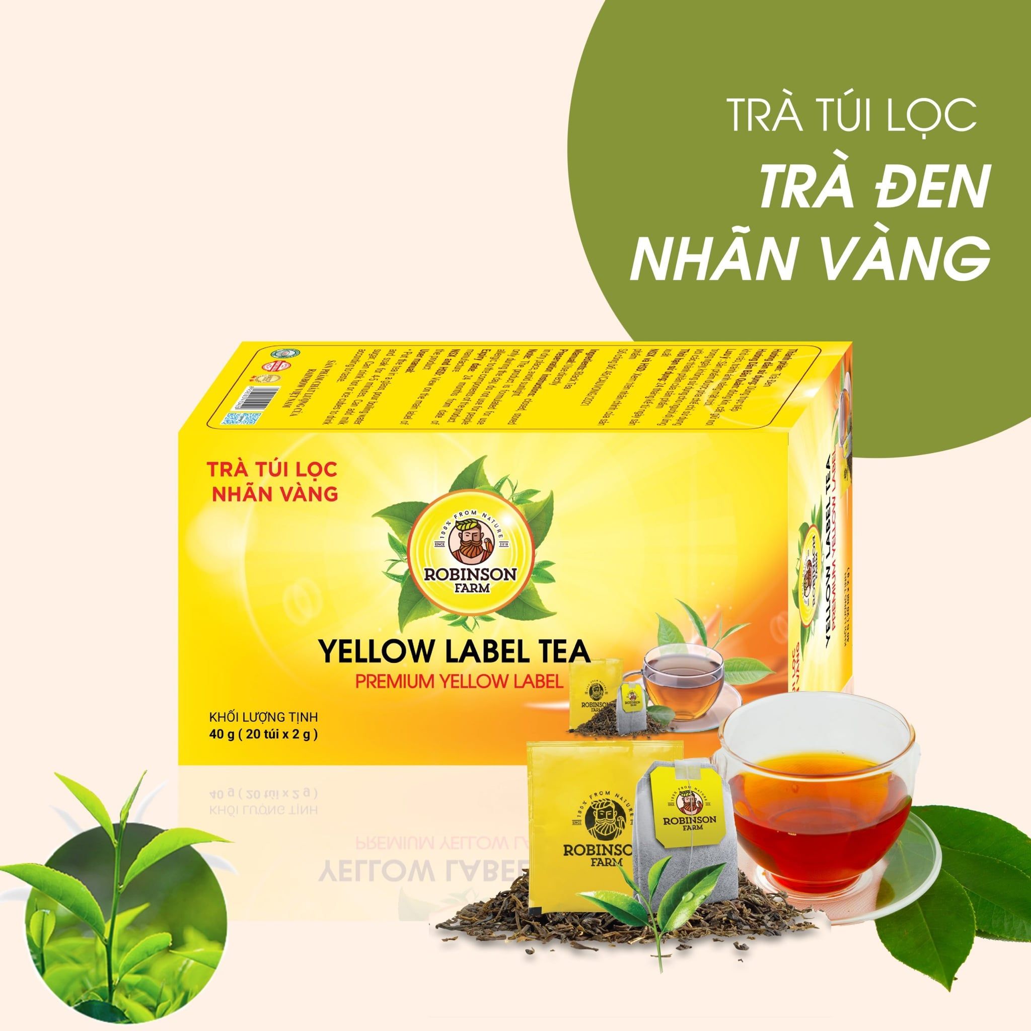  Trà Đen Túi Lọc Nhãn Vàng Robinson Farm 40g 