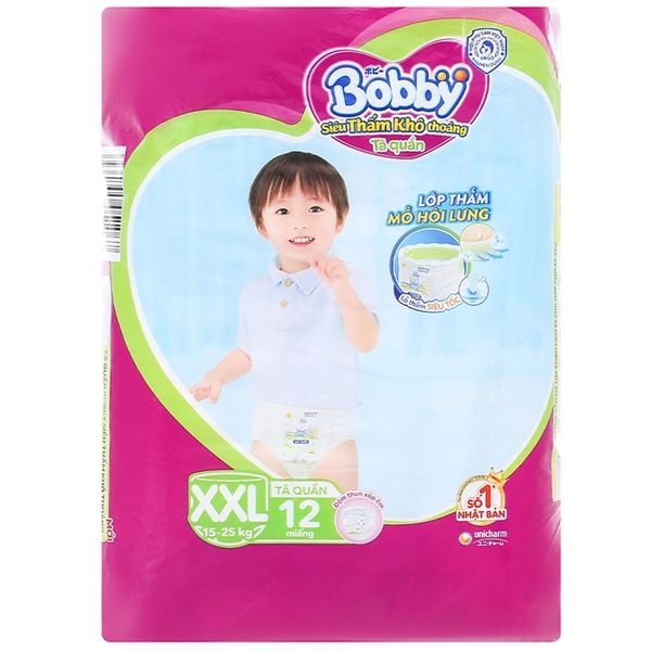  Bỉm tã quần Bobby size XXL 12 miếng 