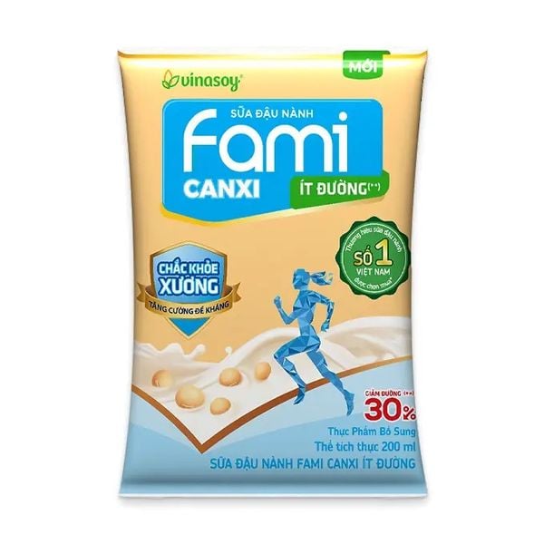  BỊCH SỮA ĐẬU NÀNH CANXI IT ĐƯỜNG FAMI 200ML 