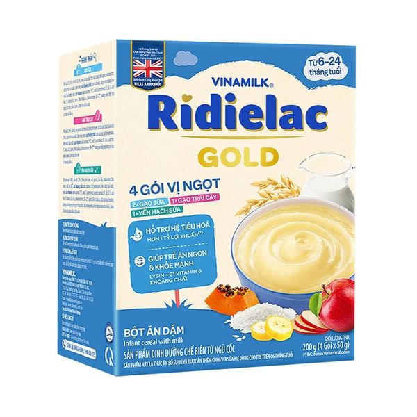  Bột Ăn Dặm RiDielac Gold 4 Vị Ngọt  - Hộp Giấy 200g 