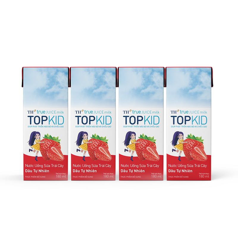  Sữa Trái Cây TH true JUICE milk TOPKID Dâu 180 ml 