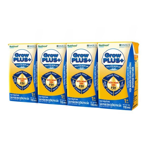  Lốc Sữa Pha Sẵn Nutifood Grow Plus Vàng Sữa Non 110ml 
