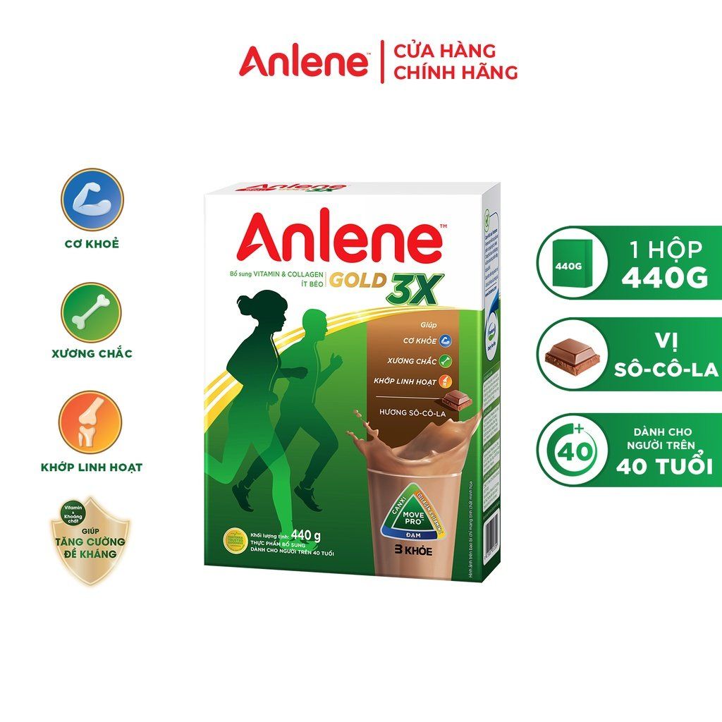  Sữa Bột Anlene Gold Movepro 3X Hộp Giấy 440g 