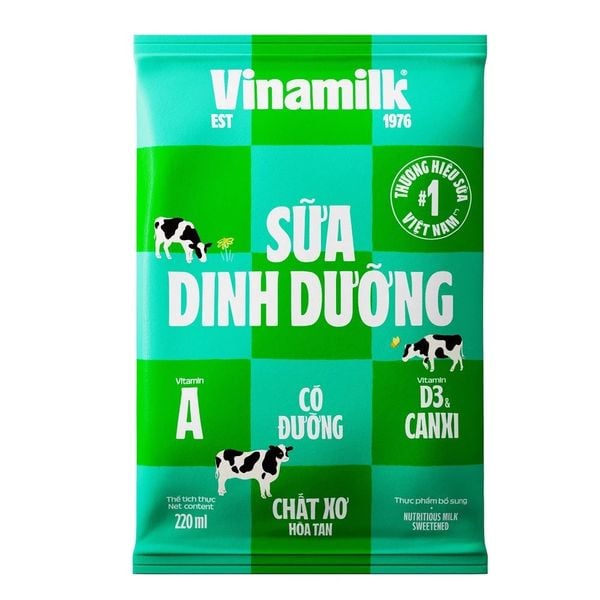  Bịch Sữa Tươi Tiệt Trùng Vinamilk Có Đường 220ml 
