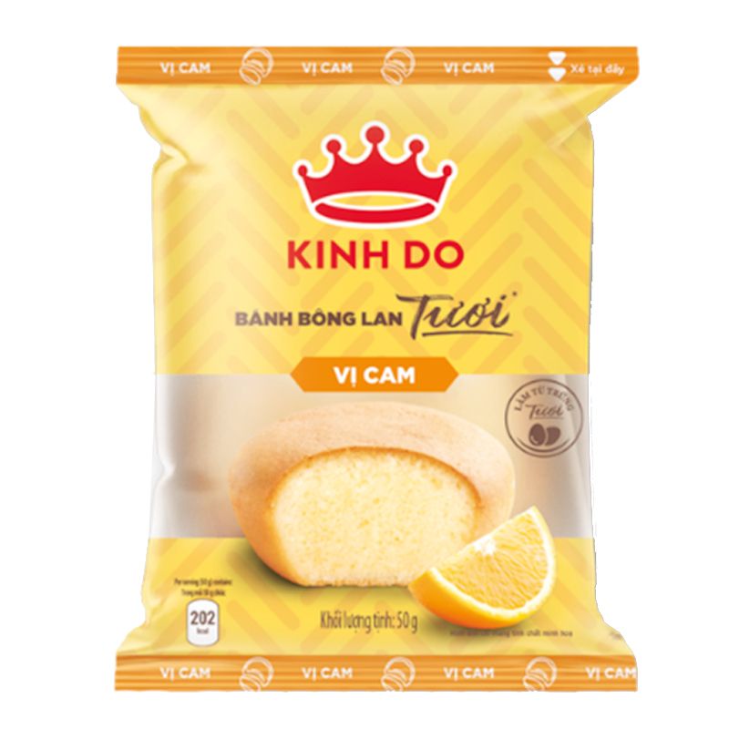  Bánh Bông Lan Tươi Kinh Đô vị Cam 50g 
