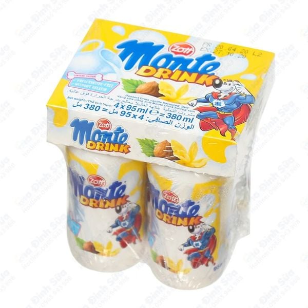  Lốc 4 chai váng sữa Zott Monte Drink vị Vani 95 ml 