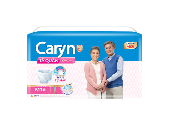  Tã Quần Mỏng Nhẹ Caryn Size M 16 Miếng 