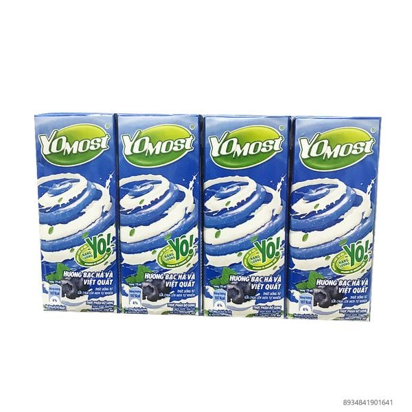  Lốc Sữa Chua Uống Yomost Việt Quất Bạc Hà 170ml 
