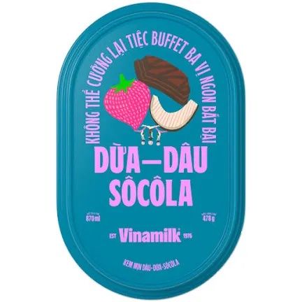  Kem Vinamilk Hộp Dau - Dừa -Socola  Hộp 870ml 