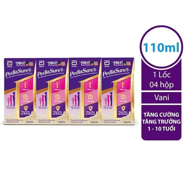  Lốc 4 Hộp Sữa Pha Sẵn Pediasure 110 ml 