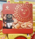  Bánh Quy True Heart Hộp Thiếc Tevis Mặt Trời Màu Đỏ 400g 