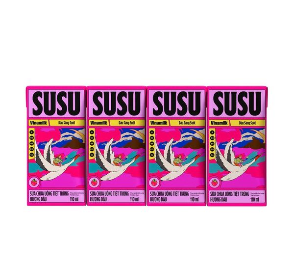  Lốc Sữa Chua Uống Susu Dâu 110ml 