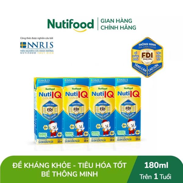  Lốc Sữa Pha Sẵn Nuti IQ Gold 180ml 