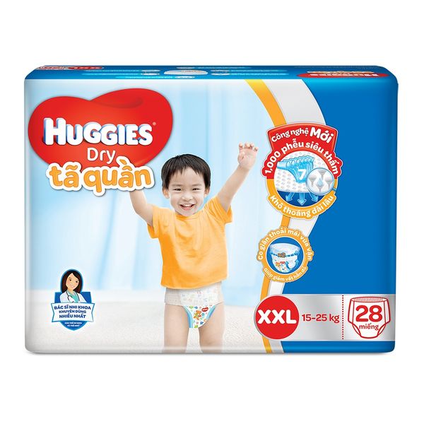 Bỉm Tã Quần Huggies Dry Size XXL 28 Miếng 