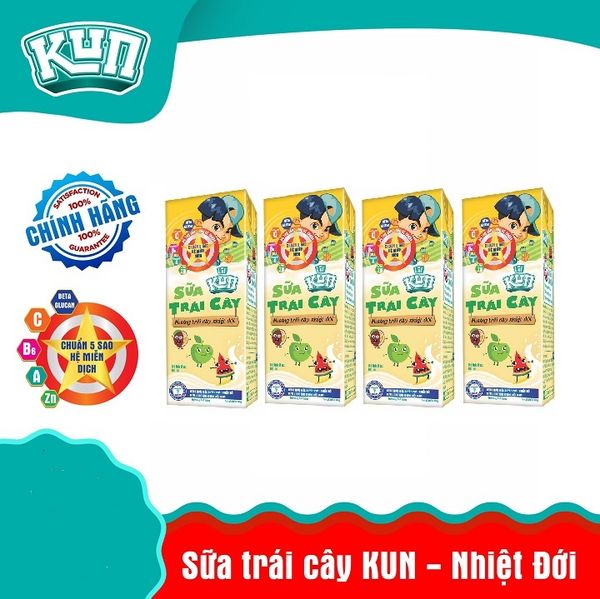  Lốc Sữa Lif Kun Trái Cây Nhiệt Đới 180ml 