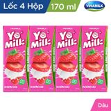  Lốc Sữa chua uống Yomilk hương dâu 170ml 