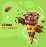  Kem Ốc Quế Delight Socola Đậu Phộng 110ml 
